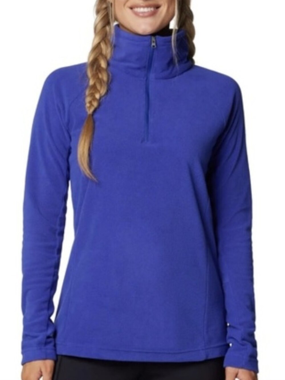 COLUMBIA Arctic Air 1/4 Zip Fleece L blue High Neck Winter Pullover